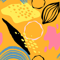 vector teenage seamless neon pattern naive style