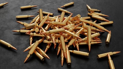 background of 9mm pistol bullet .3D illustration render.