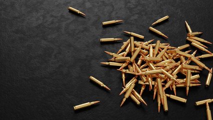 background of 9mm pistol bullet .3D illustration render.