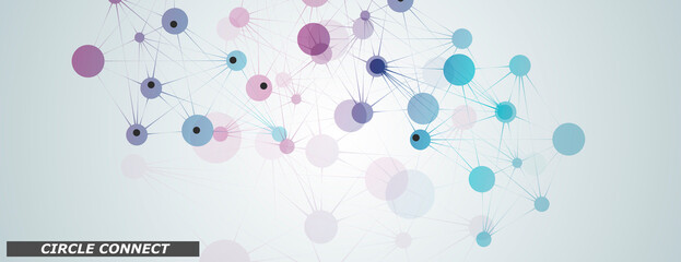 Vector connect lines and dots. Banner template for technology. Abstract technology network
