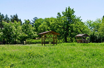 Part of a yard and feeders for grazing animals, Sofia, Bulgaria  