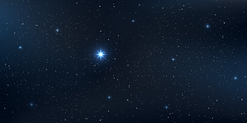 Fototapeta na wymiar North star, Star universe background, Bright star in the dark space background, Vector illustration.
