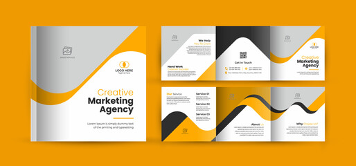 Creative business trifold brochure square brochure square flyer poster template design
