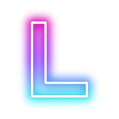 gradient neon alphabet letter font