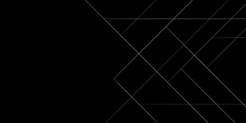 Low poly gradient shapes luxury gold lines vector. Rich background, premium triangle polygons design. Abstract black background with gold lines, triangles background modern design.