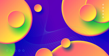 Abstract geometric background. Color gradient template, Blurred background with gradient circles. For presentations, flyers and leaflets, postcards, landing pages, website design.