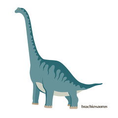Hand drawn cartoon dinosaur Brachiosaurus