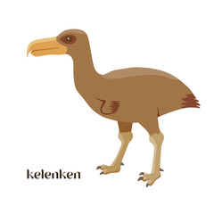 Hand drawn cartoon dinosaur Kelenken