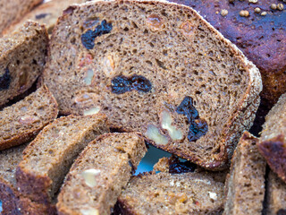 Rye bread with raisins and nuts