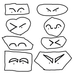 set of funny cartoon faces