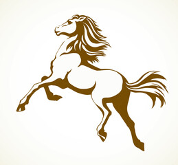 Galloping horse. Vector drawing icon