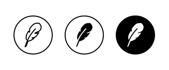 Feather icon vector, sign, symbol, logo, illustration, editable stroke, flat design style isolated on white linear
