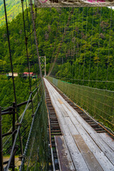 Fototapeta premium 谷瀬の吊り橋 奈良県十津川村
