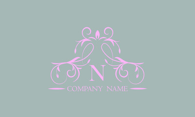 Luxurious creative design of an exquisite logo with the letter N. Template for invitations, labels, business