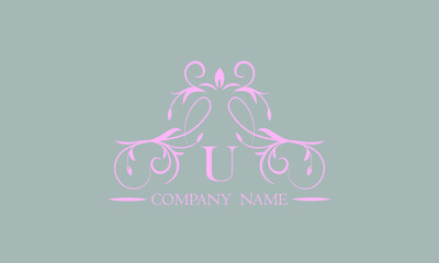 Luxurious creative design of an exquisite logo with the letter U. Template for invitations, labels, business