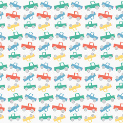 flat car multicolor seamless pattern