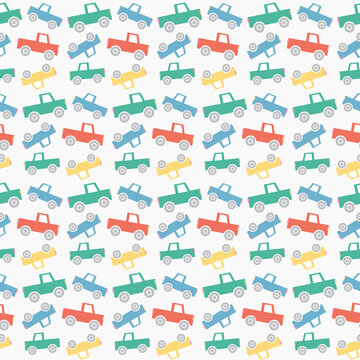 flat car multicolor seamless pattern