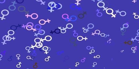 Light Pink, Green vector backdrop with woman's power symbols.