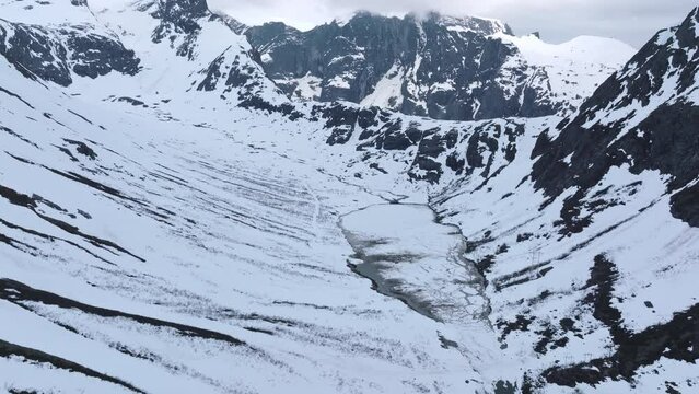 Norwegian landscape with snow