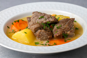 Turkish Kuzu - et Haslama - Lamb - meat Stew with Potatoes and Carrot