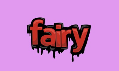 FAIRY writing vector design on pink background