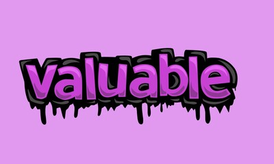 VALUABLE writing vector design on pink background