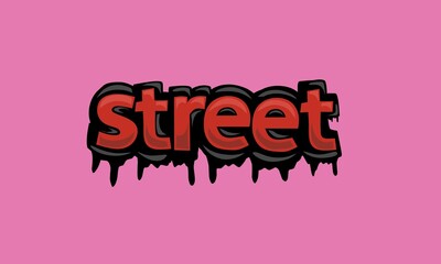 STREET writing vector design on pink background