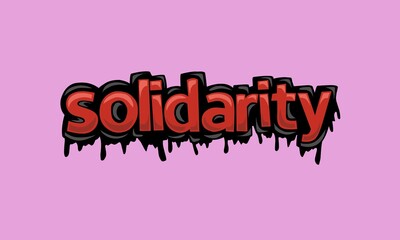 SOLIDARITY writing vector design on pink background
