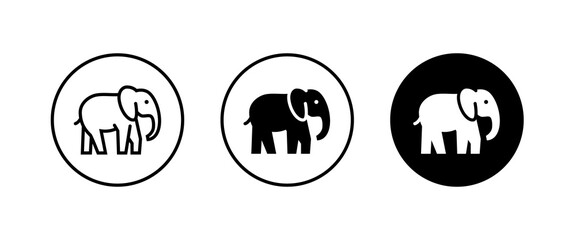 elephant wild animal icon vector, sign, symbol, logo, illustration, editable stroke, flat design style isolated on white linear