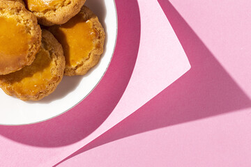 Background of fresh homemade cookies