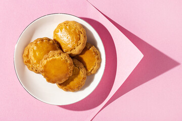 Background of fresh homemade cookies