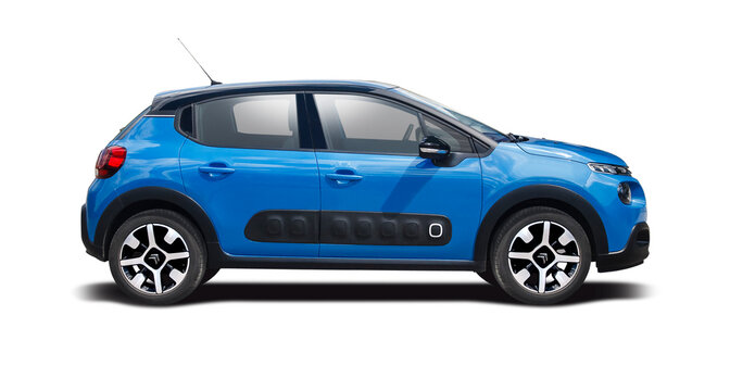 Citroen C3 car, side view isolated on white background, 8 April 2017, Thessaloniki, Greece	