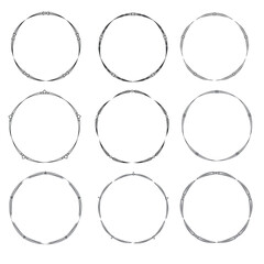 Set of circle round frame border icon