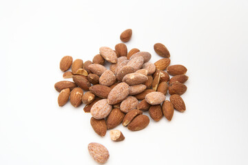 almonds isolated on white