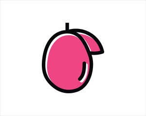 Mango line icon, fruit and tropical, vector graphics, a linear pattern on a white background, eps 10.