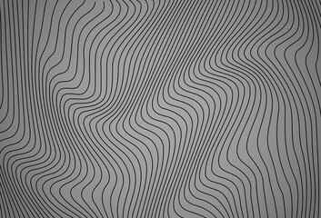 Abstract background with wavy lines. Black and gray vector pattern.