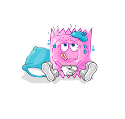 condom sick vector. cartoon character