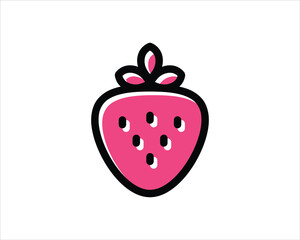 Garden strawberry fruit or strawberries flat color vector icon for food apps and websites, Strawberry vector icon. fruit icon. Strawberry vector illustration.