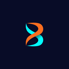 Creative Uppercase letter B logo design vector template
