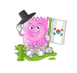 condom korean character. cartoon mascot vector