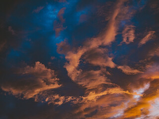 Fototapeta na wymiar Wolkenhimmel nach Sonnenuntergang