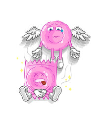 condom spirit leaves the body mascot. cartoon vector