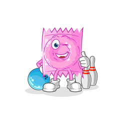 condom play bowling illustration. character vector