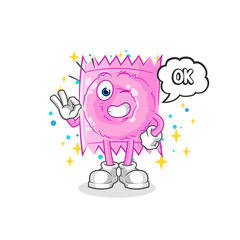 condom agree mascot. cartoon vector