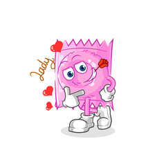 condom flirting illustration. character vector