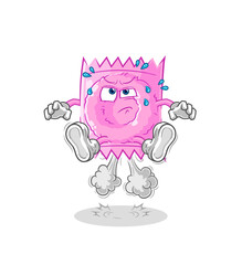 condom fart jumping illustration. character vector