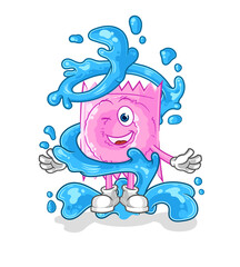 condom fresh with water mascot. cartoon vector