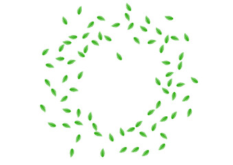 Greenish Leaves Background White Vector. Vegetation Bio Frame. Light Texture. Light Green Watercolor Card. Plant Herbal.