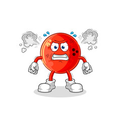 bowling ball very angry mascot. cartoon vector