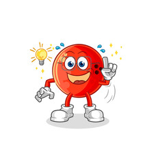 bowling ball got an idea cartoon. mascot vector